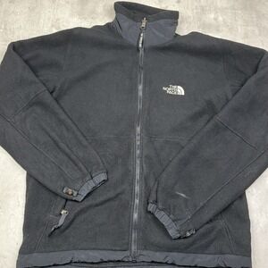 The North Face Fleece Jacket Womens M Black Full Zip Nylon Trim Outdoor Hiking